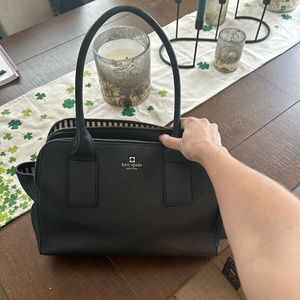Black leather kate spade tote